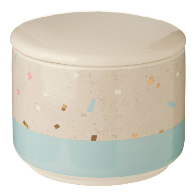 Premier Housewares Lozica Small Fine Earthenware Grey Blue Storage Canister