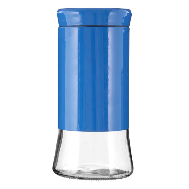 premier housewares Luca Blue Stainless Steel and Glass Storage Jar - 1500ml