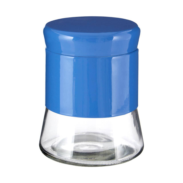 Premier Housewares Luca Blue Steel Wrap Glass Storage Jar 800ml