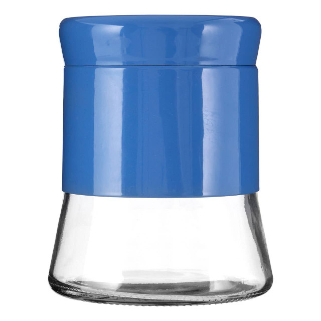 premier housewares Luca Blue Steel Wrap Glass Storage Jar 800ml