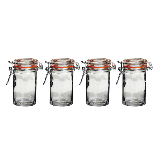 premier housewares Luca Set of 4 Luca Round Glass Clip Top Jars