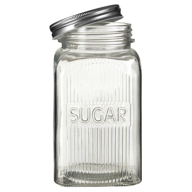 Premier Housewares Luca Set Of Three Glass Jars With Silver Lids