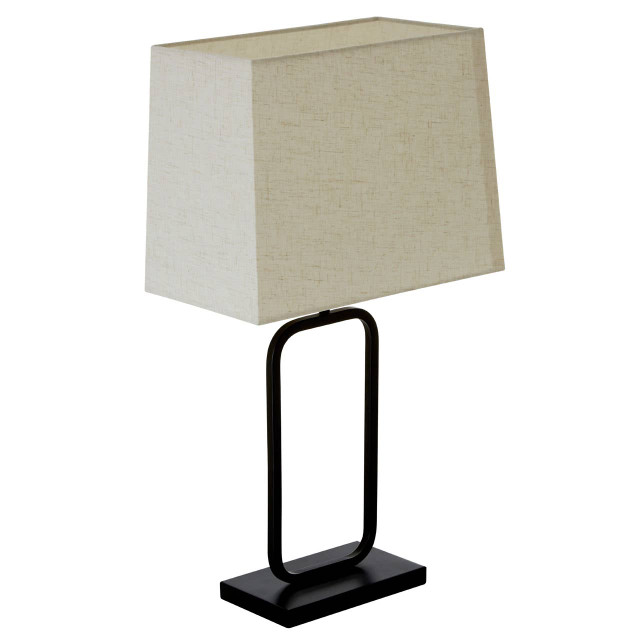 Premier Housewares Lucas Natural And Black Table Lamp