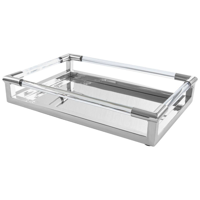 Premier Housewares Lucita Silver Finish Rectangular Tray