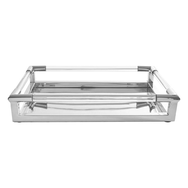 Premier Housewares Lucita Silver Finish Rectangular Tray