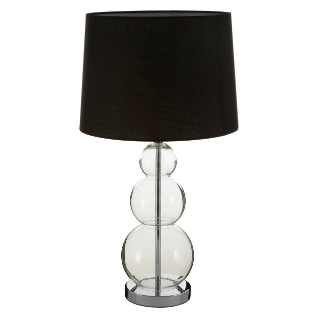 Premier Housewares Luke Black Fabric Shade Table Lamp With EU Plug