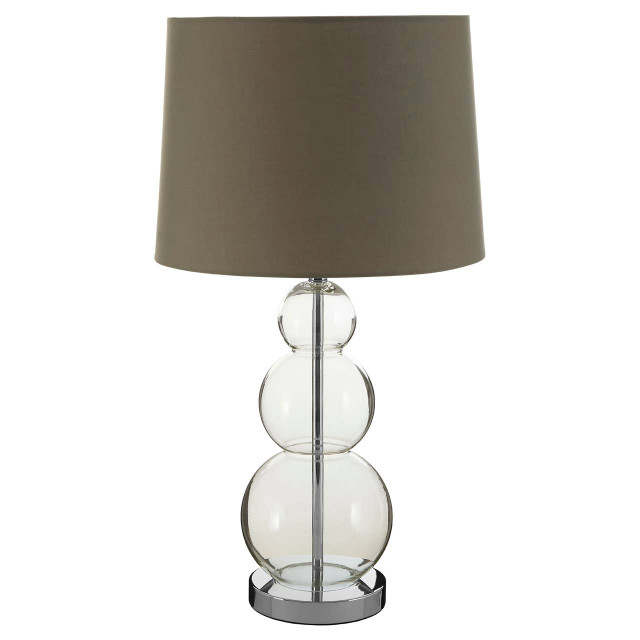 Premier Housewares Luke Grey Fabric Shade Table Lamp