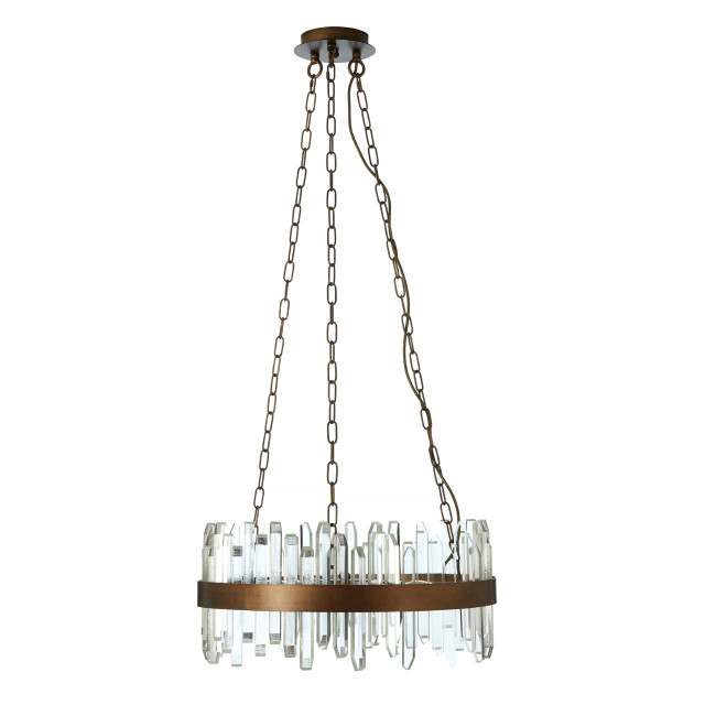 Premier Housewares Lustra Acrylic Chandelier With Copper Band