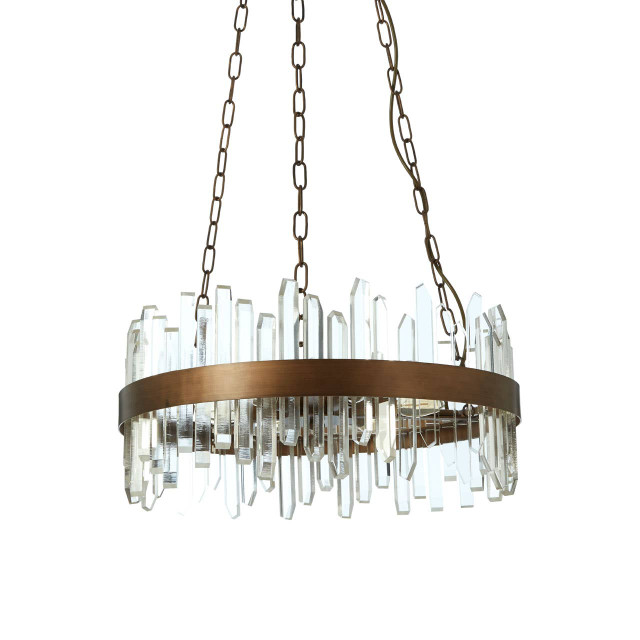 Premier Housewares Lustra Acrylic Chandelier With Copper Band
