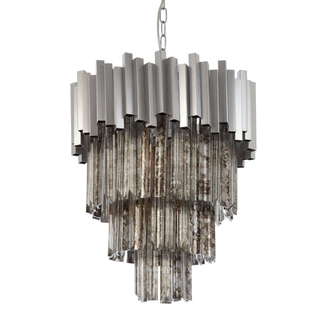 Premier Housewares Lustra Large Nickel Painted Chandelier