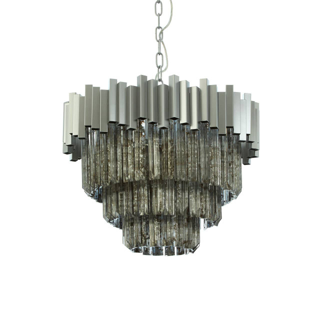 Premier Housewares Lustra Small Nickel Painted Chandelier