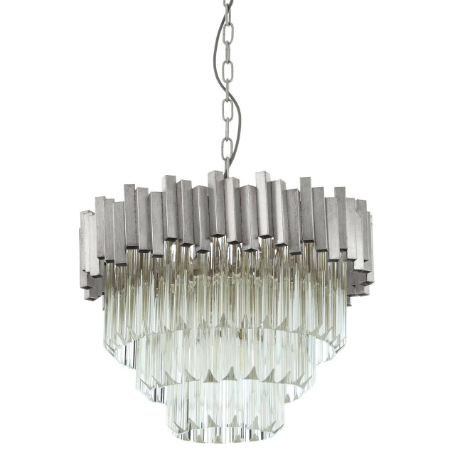 Premier Housewares Lustra Small Silver Finish Chandelier
