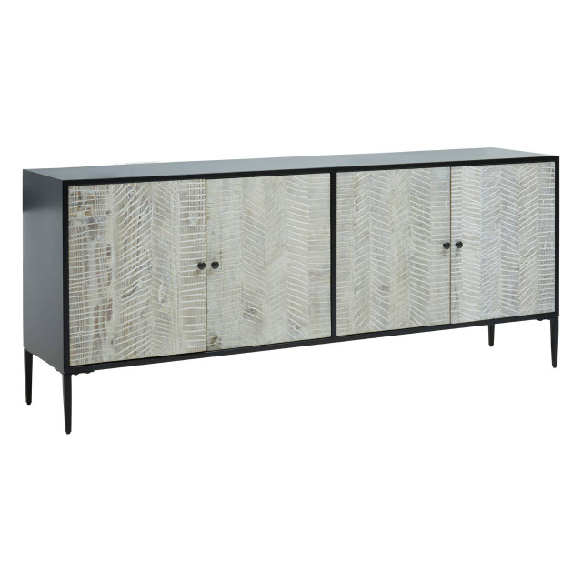 Premier Housewares Luxor 4 Door Recycled Pine Wood Sideboard