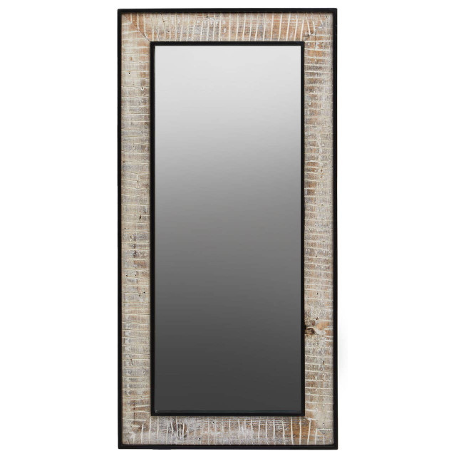 Premier Housewares Luxor Recycled Wood Rectangular Wall Mirror