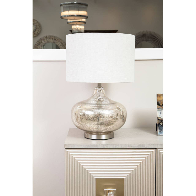 Premier Housewares Luz Grey Fabric Shade Table Lamp