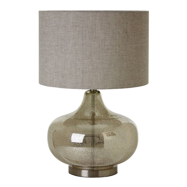 premier housewares Luz Grey Fabric Shade Table Lamp