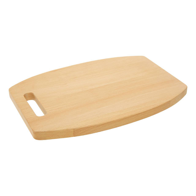 Premier Housewares Lyna Curved Rectangular Beech Wood Chopping And Serving Board