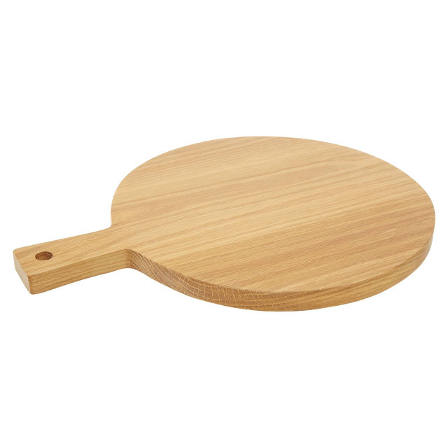 Premier Housewares Lyna Round Oak Wood Paddle Chopping And Serving Board