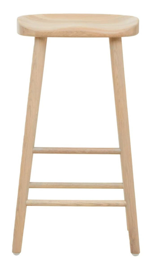 premier housewares Lyon Washed Grey Oak Wood Bar Stool