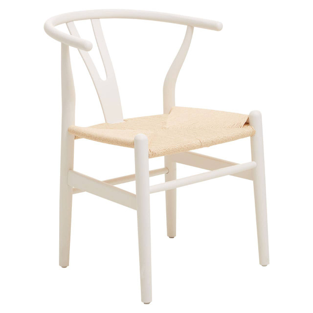 Premier Housewares Lyon Wishbone Antique White Chair