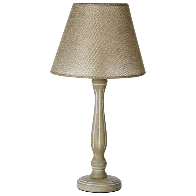 Premier Housewares Maine Lined Wooden Candlestick Table Lamp