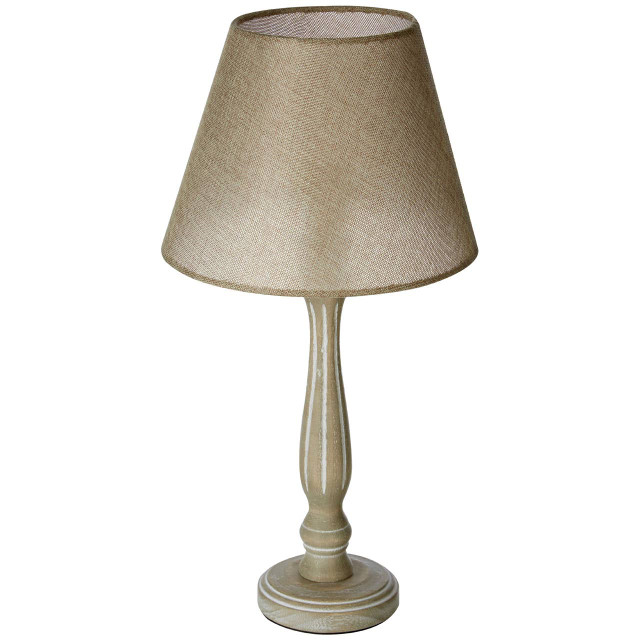 Premier Housewares Maine Lined Wooden Candlestick Table Lamp