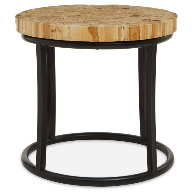 Premier Housewares Malang Round Table With Iron Frame