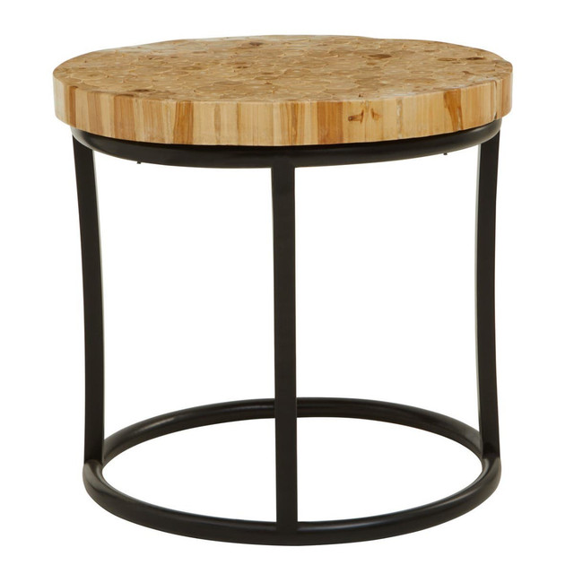 Premier Housewares Malang Round Table With Iron Frame