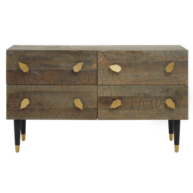 Premier Housewares Malay Four Drawer Recycled Elm Wood Chest