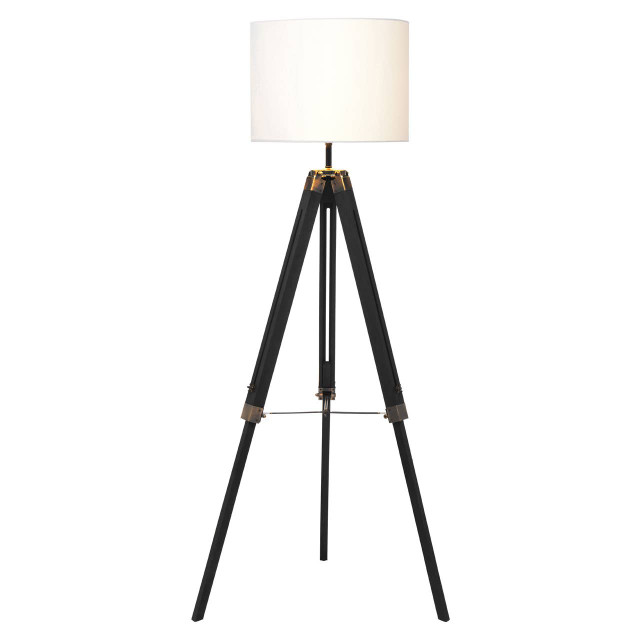 Premier Housewares Malvern Tripod Floor Lamp With Black Base