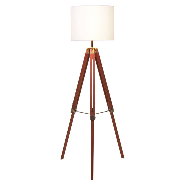 Premier Housewares Malvern Tripod Floor Lamp With Brown Base