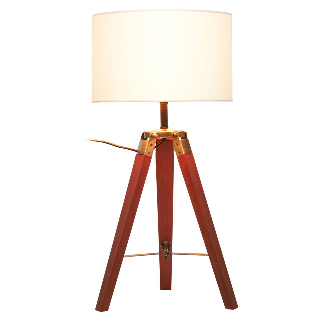 Premier Housewares Malvern Tripod Table Lamp With Brown Base