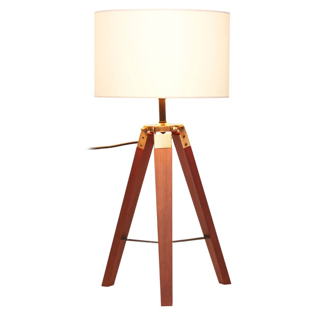 premier housewares Malvern Tripod Table Lamp With Brown Base