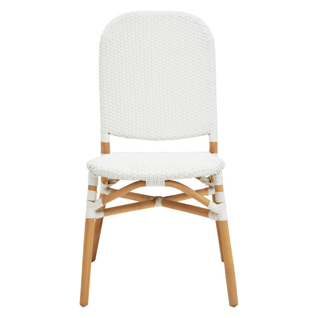 Premier Housewares Manado Natural And White Rattan Dining Chair
