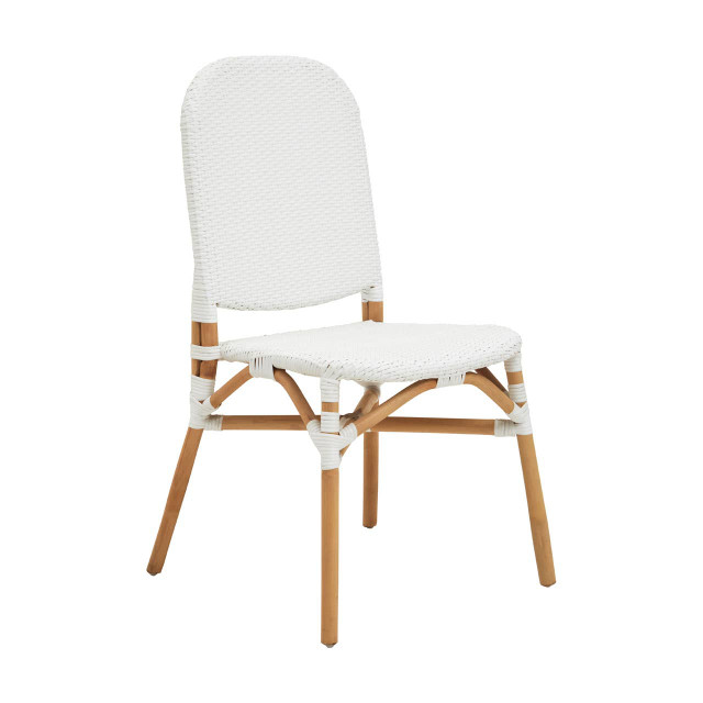 Premier Housewares Manado Natural And White Rattan Dining Chair