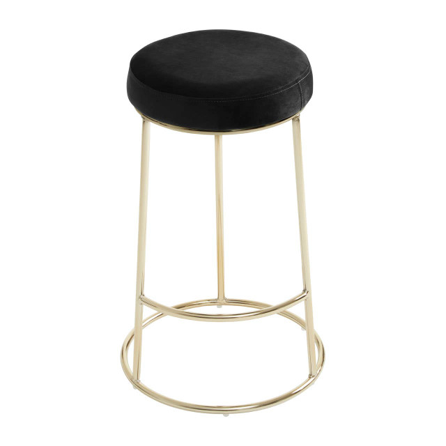 Premier Housewares Manhattan Black Velvet Bar Stool