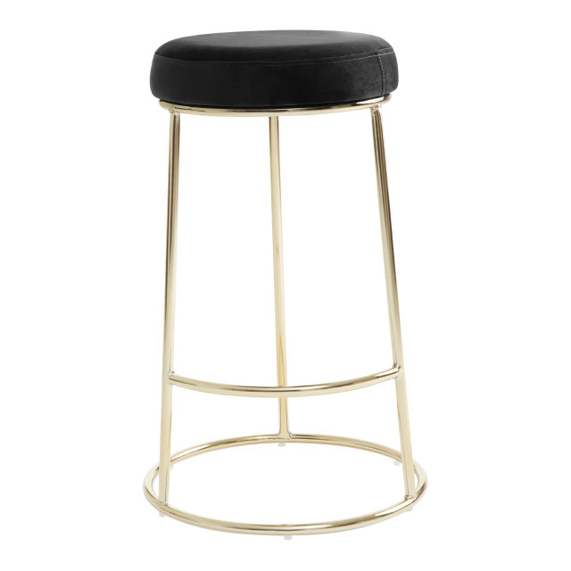 premier housewares Manhattan Black Velvet Bar Stool