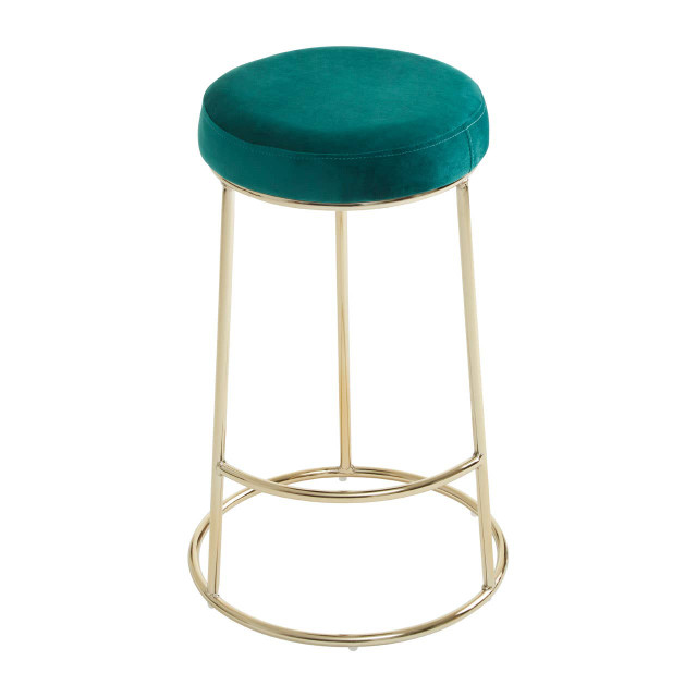 Premier Housewares Manhattan Green Velvet Bar Stool