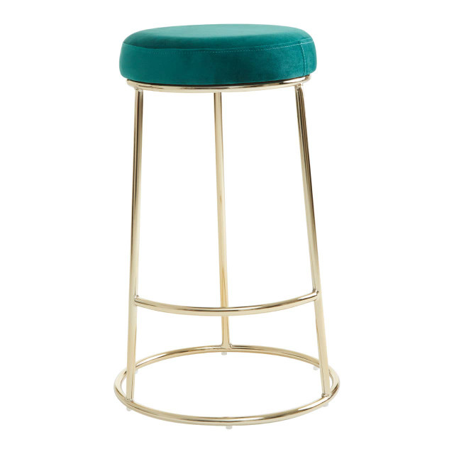 premier housewares Manhattan Green Velvet Bar Stool