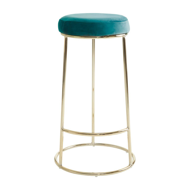 premier housewares Manhattan Green Velvet Tall Bar Stool