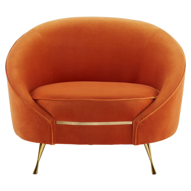 Premier Housewares Manhattan Orange Velvet Armchair