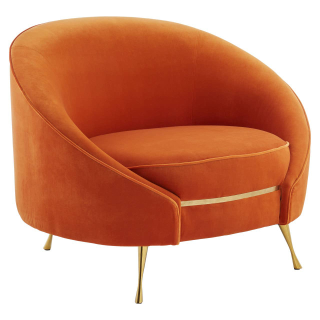 Premier Housewares Manhattan Orange Velvet Armchair