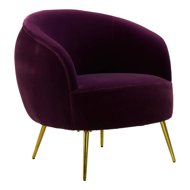 Premier Housewares Manhattan Purple Velvet Armchair