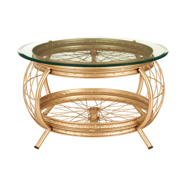 premier housewares Mantis Champagne Gold Finish Coffee Table