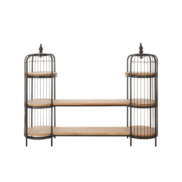 premier housewares Mantis Long Black Finish Birdcage Shelf Unit