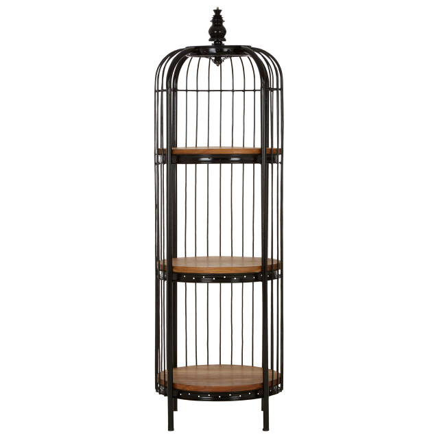 Premier Housewares Mantis Medium 3 Tier Black Birdcage Shelf Unit