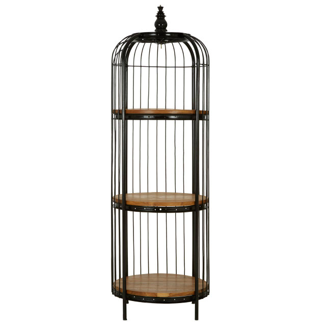 Premier Housewares Mantis Small Black Finish Birdcage Shelf Unit