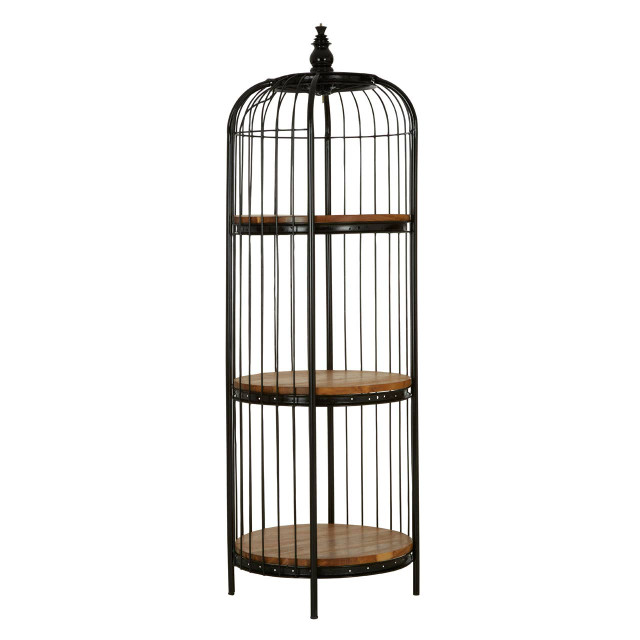 Premier Housewares Mantis Small Black Finish Birdcage Shelf Unit