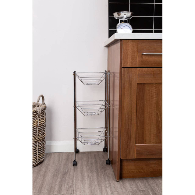 Premier Housewares Mara 3 Tier Storage Cart With Wheels