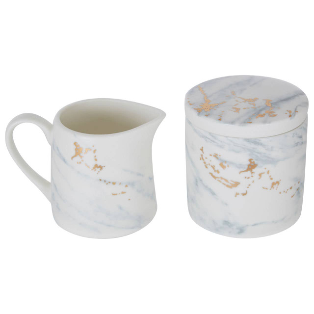 Premier Housewares Marble Luxe Sugar Pot And Creamer